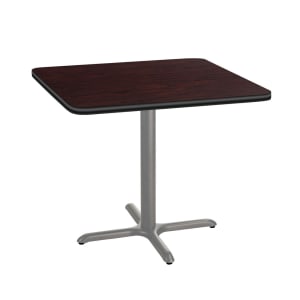 955-CTG33636XDPBTMMY 36" Square Dining Height Table - Mahogany Laminate Top, Steel Base