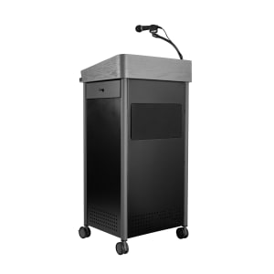 955-GSLS Floor Lectern w/ (3) Shelves - 23 1/2" x 19 1/4" x 45 1/2", Steel, Charcoal