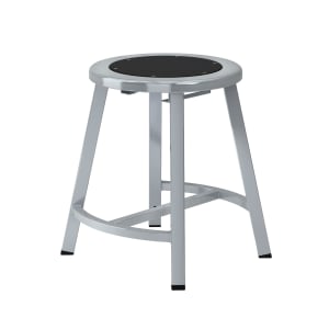 955-TTSG18S10 Round Backless Stool w/ Black Steel Seat, Gray