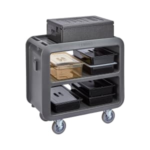 144-SC230S615 37 1/2" Beverage Service Cart, 22"D x 37 1/4" H, Charcoal Gray