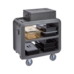 144-SC230615 37 1/2" Beverage Service Cart, 22"D x 37 1/4" H, Charcoal Gray
