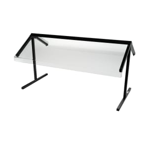 028-971003 48" Portable Sneeze Guard - Fixed Double-Sided, Acrylic/Aluminum, Black