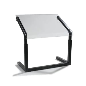 028-924807 48" Portable Sneeze Guard - Free-Standing, Adjustable, Acrylic/Aluminum, Silver