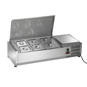 150-ACP40 39 1/2" Countertop Refrigerated Prep Rail - Hinged Lid