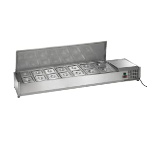 150-ACP63 63" Countertop Refrigerated Prep Rail - Hinged Lid