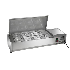 150-ACP48 47 1/4" Countertop Refrigerated Prep Rail - Hinged Lid