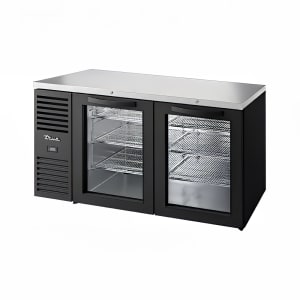 598-TBR60RISZ1LBGG1 60" Bar Refrigerator - Swinging Glass Doors, Black, 115v
