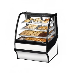598-TDMDC36GEGESW 36 1/4" Full Service Dry Bakery Case w/ Curved Glass - (4) Levels, 115v