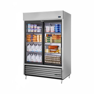 598-TSD47GLD 54 1/10" Two Section Reach In Refrigerator, (2) Sliding Glass Doors, 115v