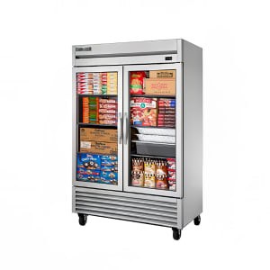 598-TS49FGFLXHCFGD01 54 1/16" Two Section Commercial Combo Refrigerator Freezer - Glass Doors, Dual Temp Convertible, 115