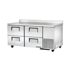 True TWT-67D-4-HC 67&quot; Worktop Refrigerator w/ (2) Sections &amp; (4) Drawers, 115v