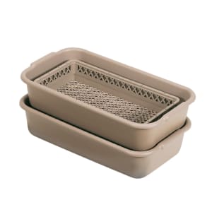 175-1393 Flatware Dishwasher Rack - Half Tub & Open Rack, Co-polymer Plastic, Beige