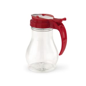 175-141202 10 oz Dripcut® Teardrop Dripcut Server - Polycarbonate, Red Plastic Top