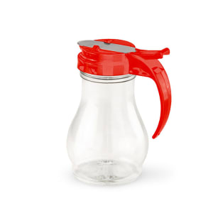 175-141402 16 oz Dripcut® Teardrop Dripcut Server - Polycarbonate, Red Plastic Top