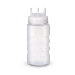 175-331613 16 oz Squeeze Bottle - Wide Mouth, Clear Cap, Clear