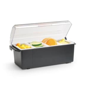 175-474106 (4) Compartment Bar Garnish Tray - Domed Lid