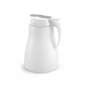 175-486405 64 oz Dripcut® Cylindrical Dripcut Server - White Polyethylene, White Plastic Top