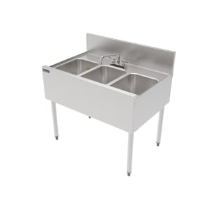 199-TSF36M3 72" 3 Compartment Sink w/ 14"L x 10"W Bowl, 9 1/4" Deep