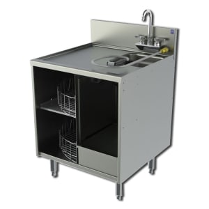 199-TSF24CM 24" Stationary Chemical Storage Cabinet w/ Open Base, 24" Front To Back
