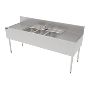 199-TSF72M3DB 72" 3 Compartment Sink w/ 14"L x 10"W Bowl, 9 1/4" Deep