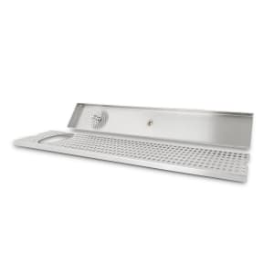 711-DP120D36GR Surface Mount Drip Tray Trough w/ Glass Rinser & 5/8" Drain - 36"W x 5"D, Stainless Steel
