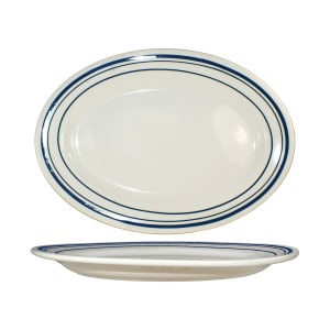 129-CT13 11 1/2" x 8 1/4" Oval Catania™ Platter - Ceramic, American White