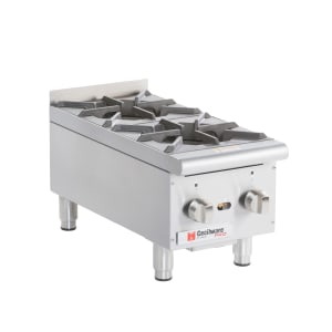 Cecilware Pro HPCP212 12&quot; Gas Hotplate w/ (2) Burners &amp; Manual Controls, Convertible