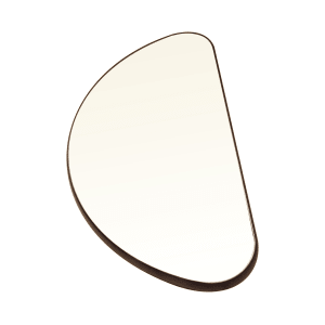 121-282 24" Half Round Rimless Mirror Tray w/ Black Vinyl Edge