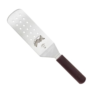 132-M18310 8" x 3" Perforated Turner w/ Red Nylon Handle, Stainless Steel