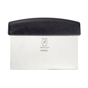 132-M18810P Dough Cutter/Scraper w/ Black Polypropylene Handle - 6" x 3", High Carbon Japanese Steel