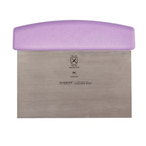 132-M18810PU Dough Cutter/Scraper w/ Purple Polypropylene Handle - 6" x 3", High Carbon Japanese Steel