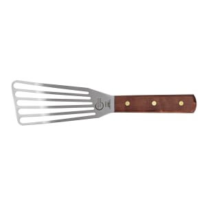 132-M18483 6" Slotted Fish Turner w/ Rosewood Handle, Stainless Steel