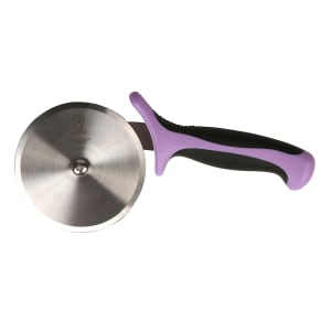 132-M18604PU 4" Pizza Cutter w/ Purple Santoprene®/Polypropylene Handle, High Carbon Japanese Steel