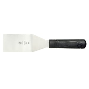 132-M18730 4" x 2 1/2" Turner w/ Black Polypropylene Handle, High Carbon Japanese Steel