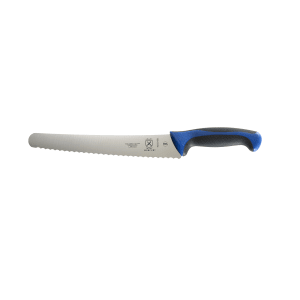 132-M23210BL 10" Bread Knife w/ Blue Santoprene®/Polypropylene Handle, High Carbon Japanese Steel