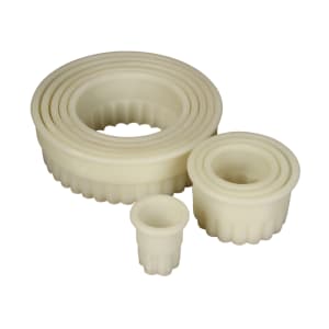 132-M35501 9 Piece Round & Fluted Cookie Cutter Set w/ Storage Container, Nylon