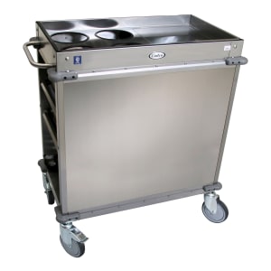 516-BC2 Mobile Beverage Service Cart w/ (2) Shelves & (2) Drawers - Stainless Steel