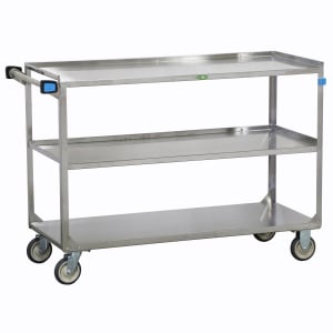 121-459 2 Level Stainless Utility Cart w/ 500 lb Capacity, Raised Ledges