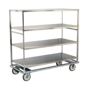 121-565 Queen Mary Cart - 4 Levels, 1000 lb. Capacity, Stainless, Flat Edges