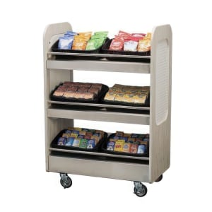 121-688 3 Level Food Merchandising Cart - 41"W x 23 3/4"D x 59 1/2"H, Stainless
