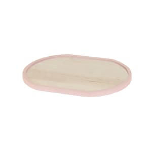 151-223791622108 Oval Serving Tray - 16" x 22", Blonde Maple w/ Blush Rim