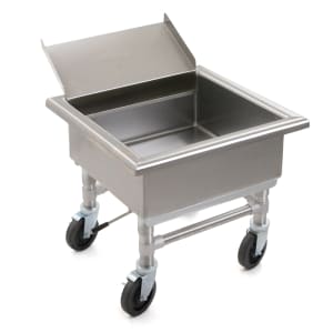 241-MSS2020SC 20"H Mobile Soak Sink w/ 8" Deep Bowl, Drain Connection