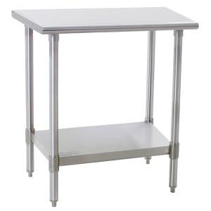 241-T3030B 30" 16 ga Work Table w/ Undershelf & 430 Series Stainless Flat Top