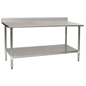 241-T3072SBBS 72" 16 ga Work Table w/ Undershelf & 430 Series Stainless Top, 4 1/2" Backsplash