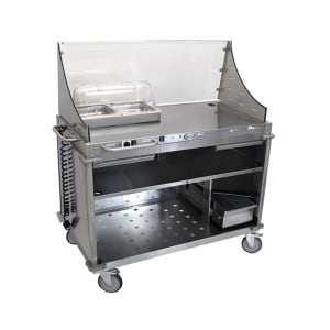 516-CBCDC 55 1/2" Mobile Demo/Sampling Cart w/ (2) Drawers - Stainless Steel, 120v