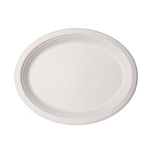 690-WHBRG710 Oval Disposable Platter - 10" x 7", Molded Fiber, White