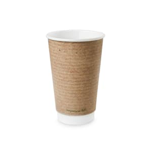 690-VDWK16 16 oz Disposable Insulated Hot Cup - PLA, Printed