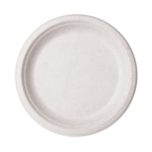 690-WHBRG09 9" Round Disposable Plate - Molded Fiber, White