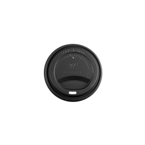 690-VLID89SB Flat Lid for 89 Series Hot Cups - PLA, Black