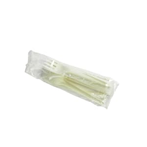 690-VWKFSWN 6 1/2" Disposable Cutlery Set - PLA, White